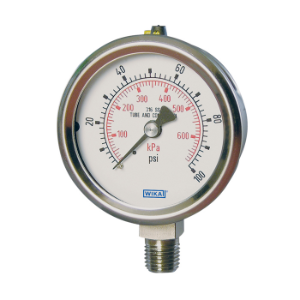 WIKA 76236305 | 232.53.100 5000 Psi 1/4 NPT Lower Mount Bourdon Tube Pressure Gauges