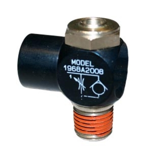 Ross 1968A3108 Pneumatic Flow Control Valve, 3/8" NPT x 3/8" Tube Fitting, Right Angle Mounting, Standard Capacity, Slot Adjustment