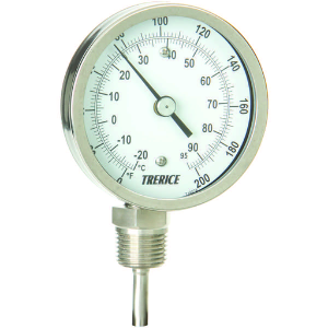 Trerice B8340405 - 3.0" Bottom Mount Bimetal Thermometer